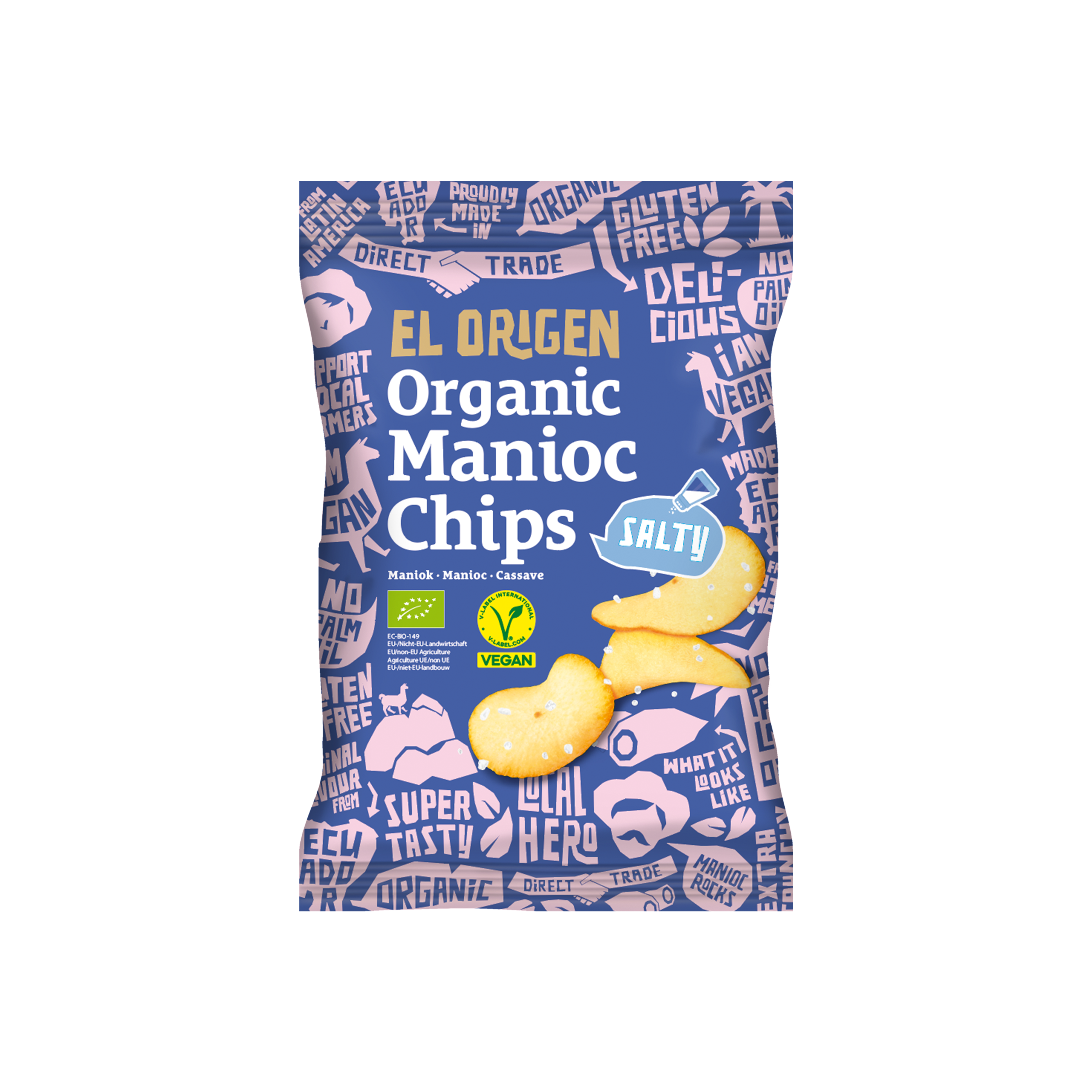 Organic manioc chips with sea salt